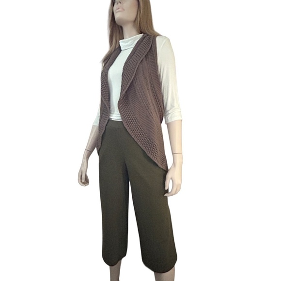 J. Jill Capri Pants Trousers 100% Cotton Moss Green Pull On Pockets XSP S Petite - Picture 6 of 11